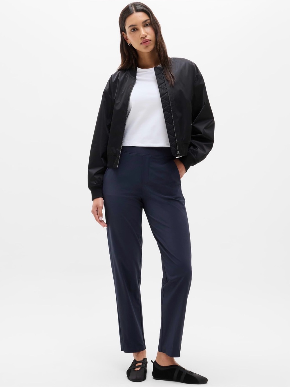 NWT Athleta Brooklyn Ankle Navy Pants size 00 (#198671)